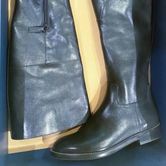 COLE HAAN HARRINGTON GRAND CUSHIONED ZIP BLACK LEATHER KNEE HIGH  BOOTS NEW - Picture 6 of 11